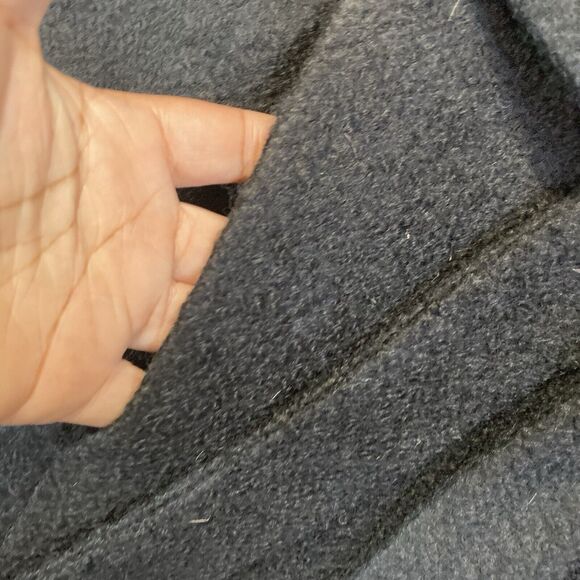 Calvin Klein Trench Coat Womens 10 Black Belted Wool Blend Mid Length - Picture 6 of 11